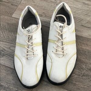 Ecco Women's White and Yellow Golf Shoes
